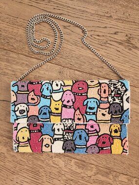 Tiana NY beaded dogs clutch/purse NWOT
